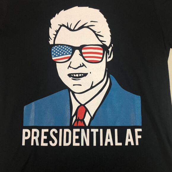 Presidential AF USA Bill Clinton Graphic Tee Shirt Spell Out 'merica Men's 2XL - Picture 2 of 4